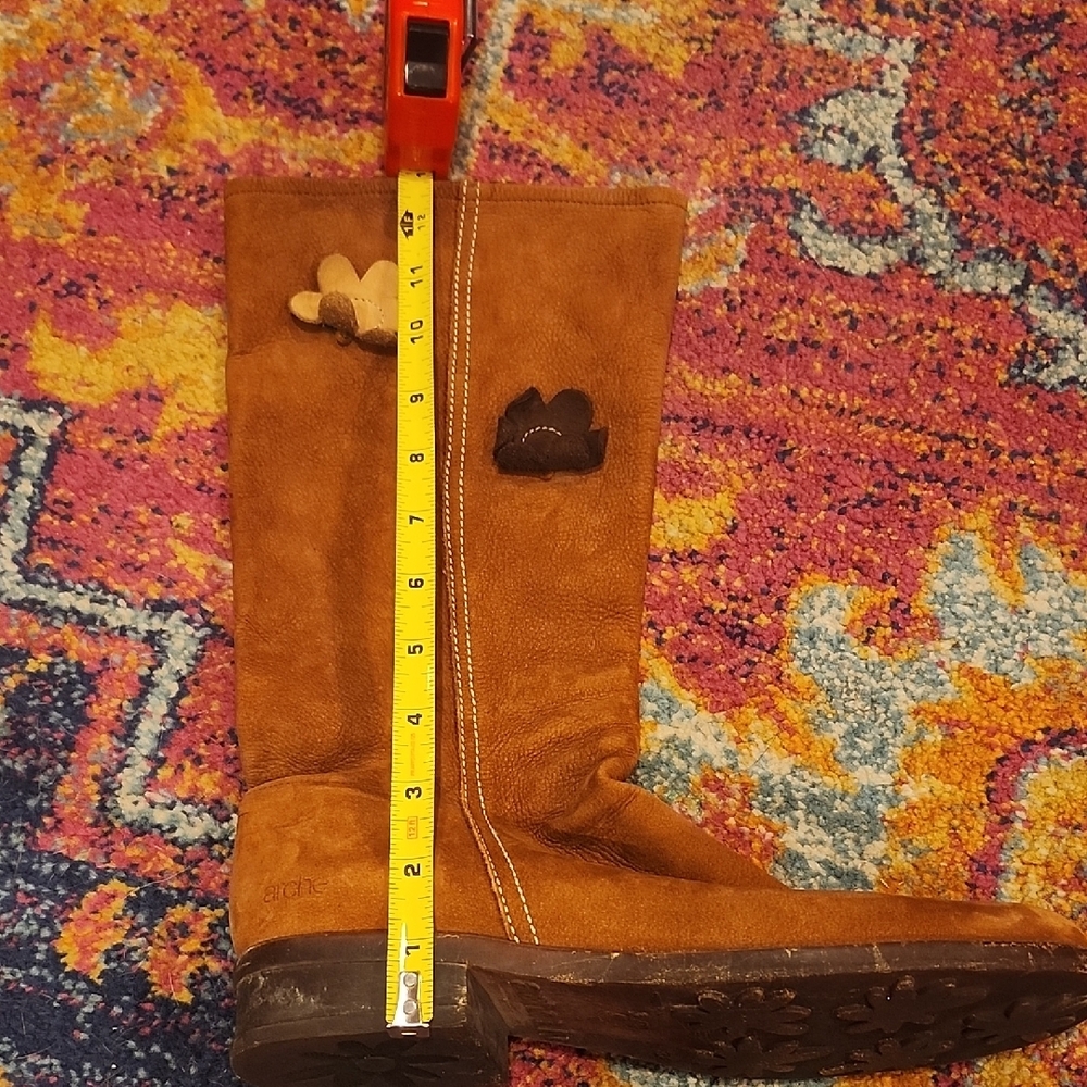 Brown Suede Boots with Flower Accents - Picture 8 of 8
